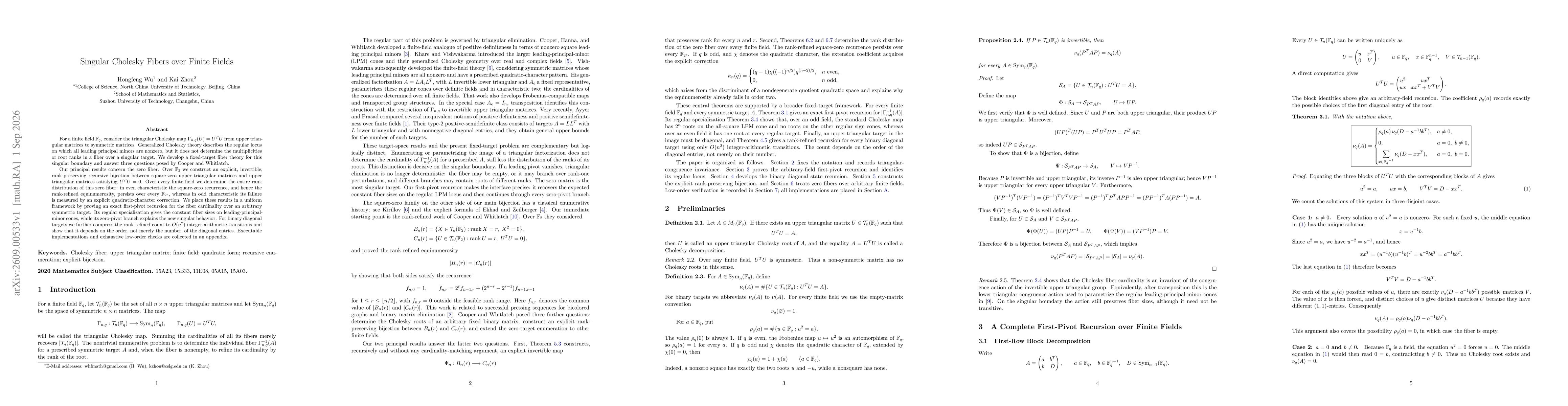 Thumbnail for Singular Cholesky Fibers over Finite Fields