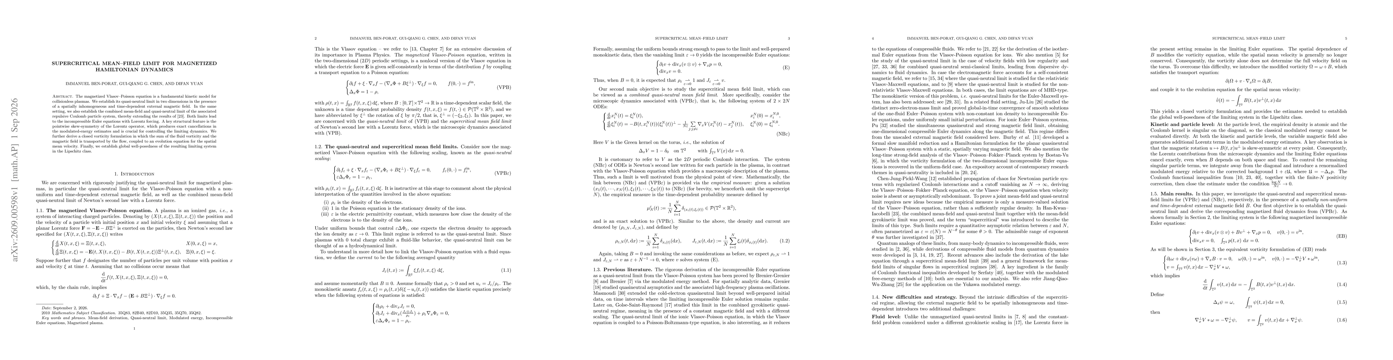 Thumbnail for Supercritical mean--field limit for magnetized Hamiltonian dynamic