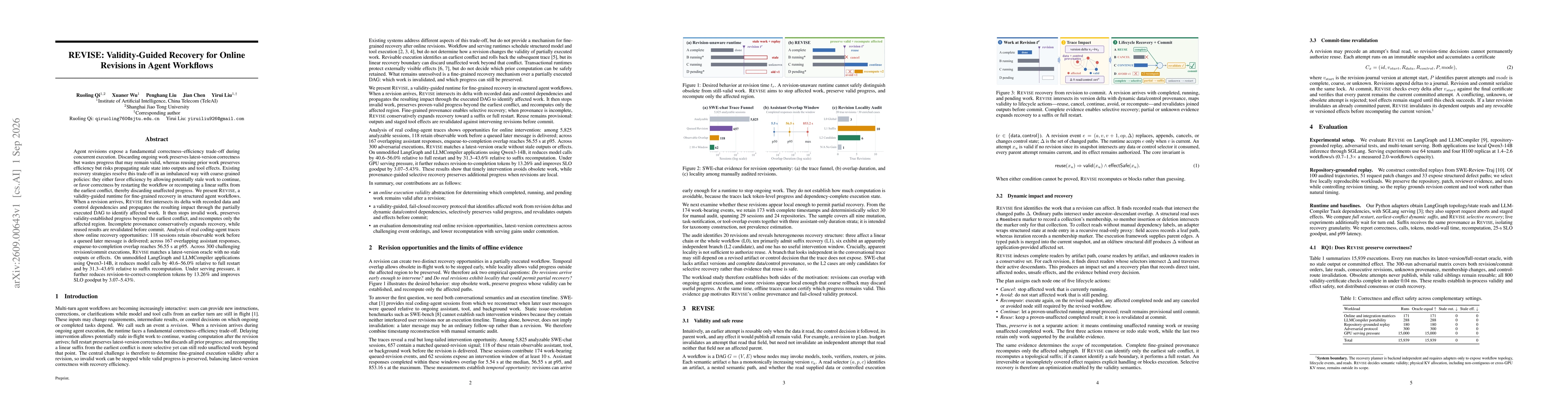 Thumbnail for REVISE: Validity-Guided Recovery for Online Revisions in Agent Workflows