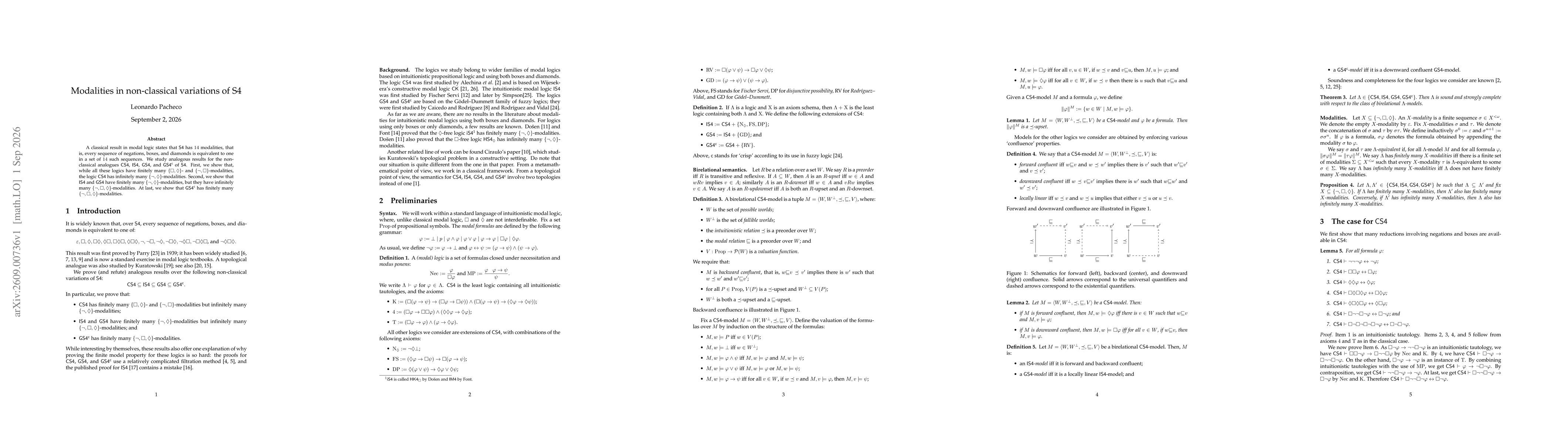 Thumbnail for Modalities in non-classical variations of $\mathsf{S4}$
