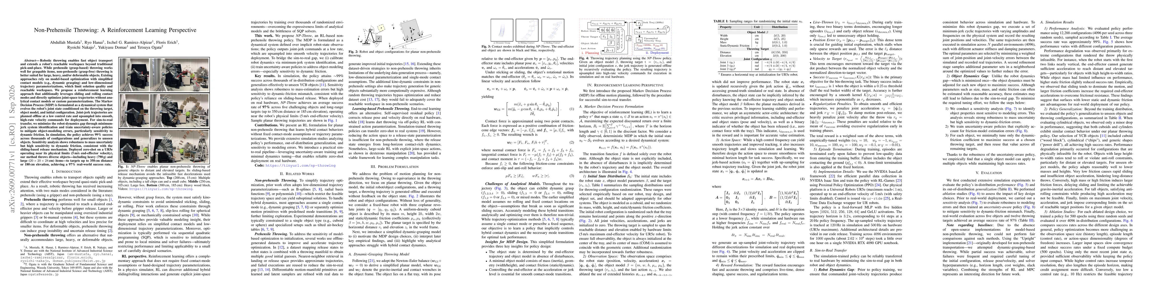 Thumbnail for Non-Prehensile Throwing: A Reinforcement Learning Perspective