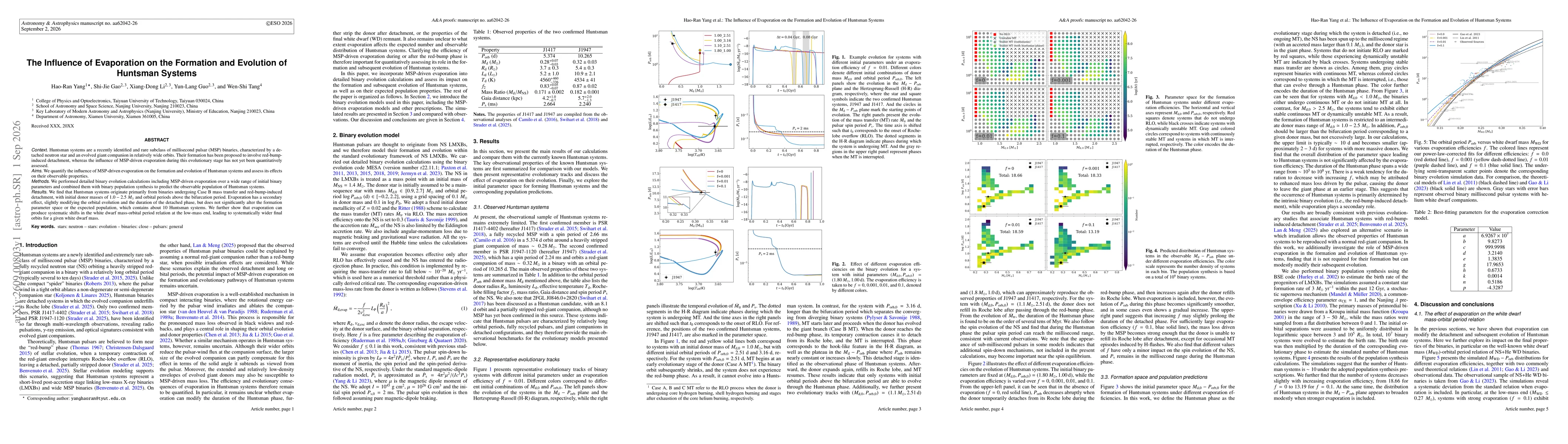 Thumbnail for The Influence of Evaporation on the Formation and Evolution of Huntsman Systems