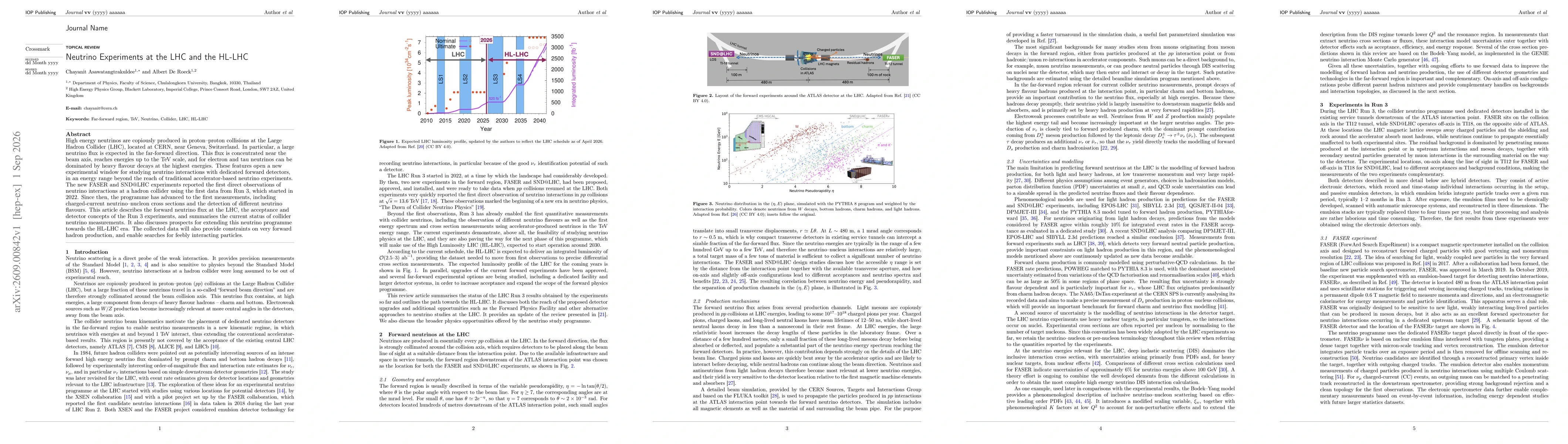 Thumbnail for Neutrino Experiments at the LHC and the HL-LHC