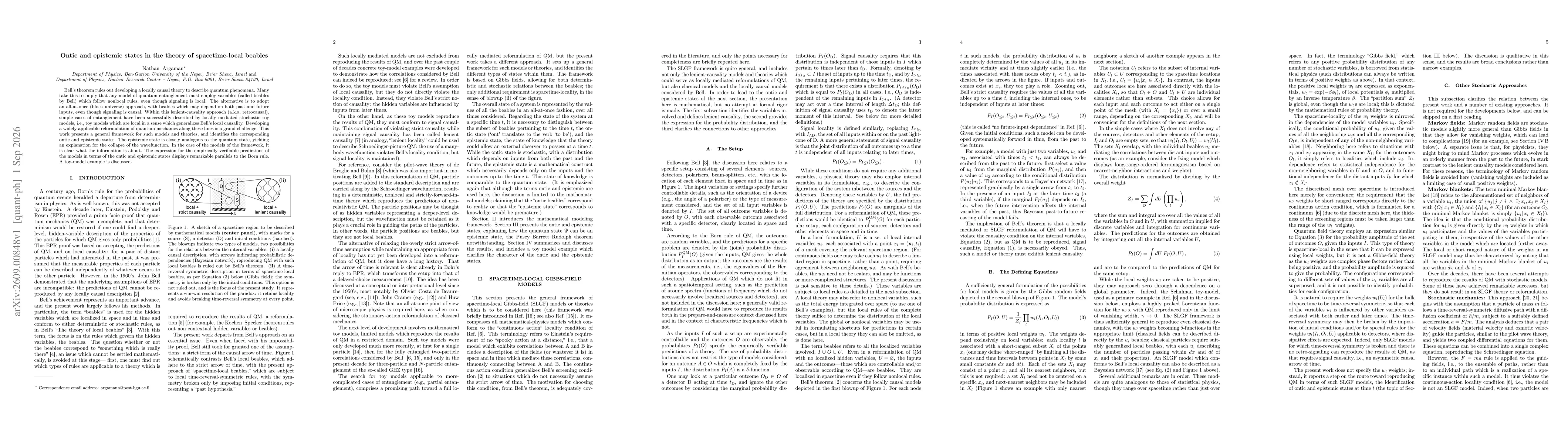 Thumbnail for Ontic and epistemic states in the theory of spacetime-local beables
