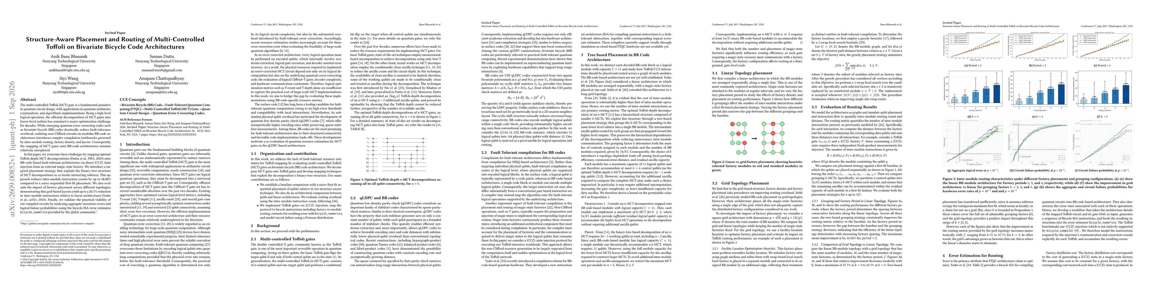Thumbnail for Structure-Aware Placement and Routing of Multi-Controlled Toffoli on Bivariate Bicycle Code Architectures