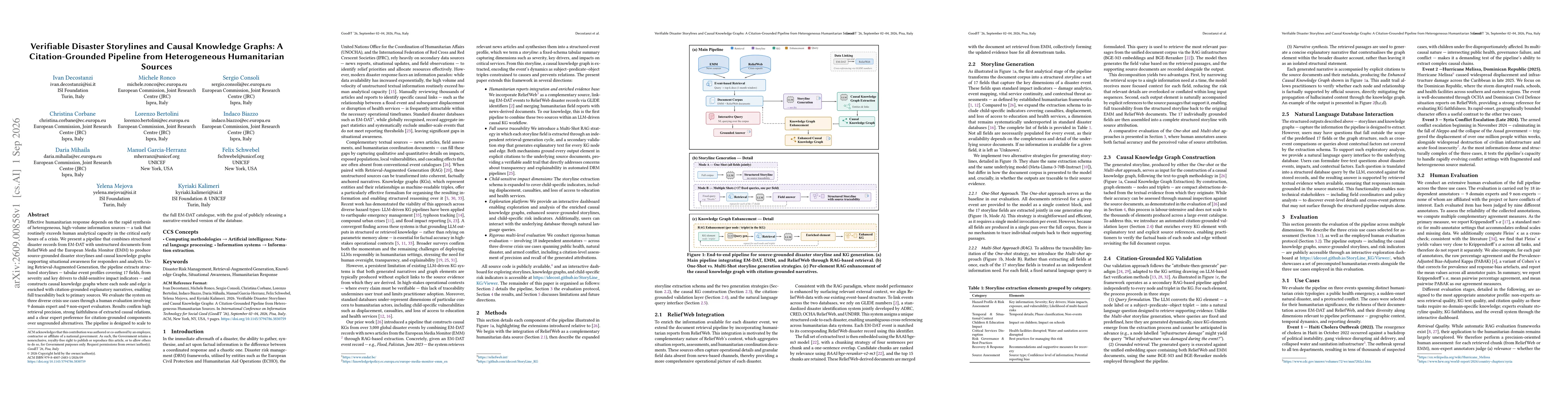 Thumbnail for Verifiable Disaster Storylines and Causal Knowledge Graphs: A Citation-Grounded Pipeline from Heterogeneous Humanitarian Sources