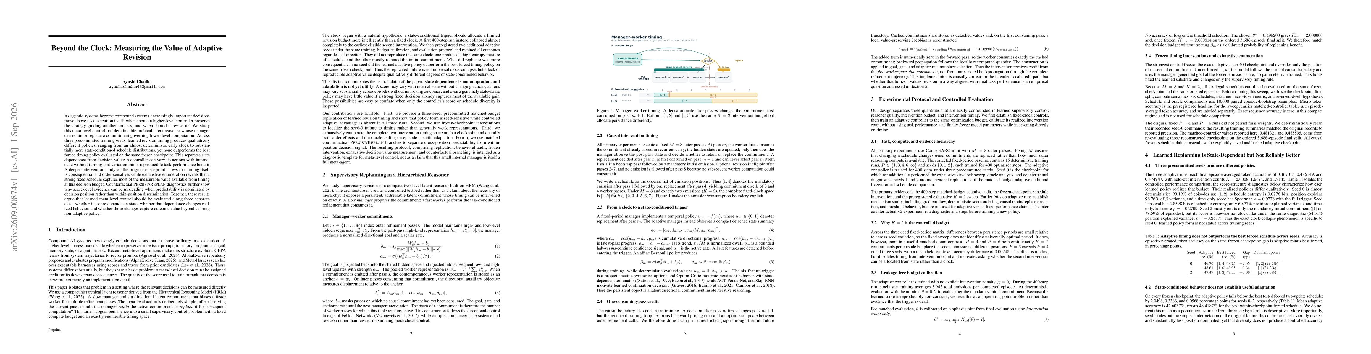 Thumbnail for Beyond the Clock: Measuring the Value of Adaptive Revision