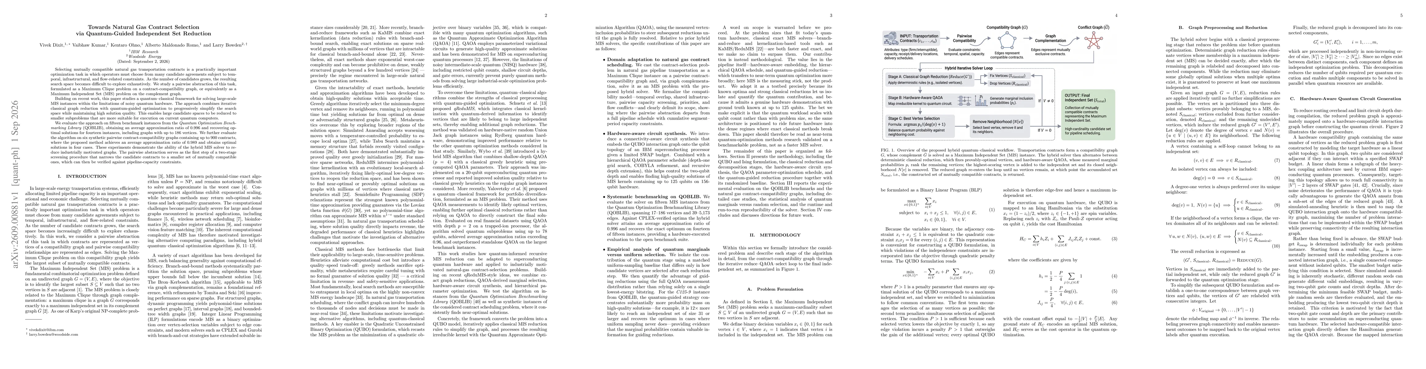 Thumbnail for Towards Natural Gas Contract Selection via Quantum-Guided Independent Set Reduction
