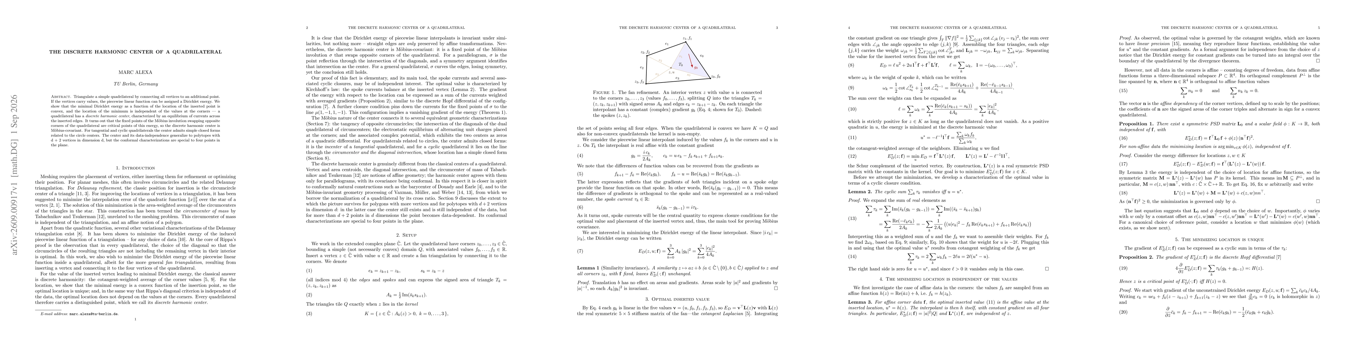 Thumbnail for The Discrete Harmonic Center of a Quadrilateral