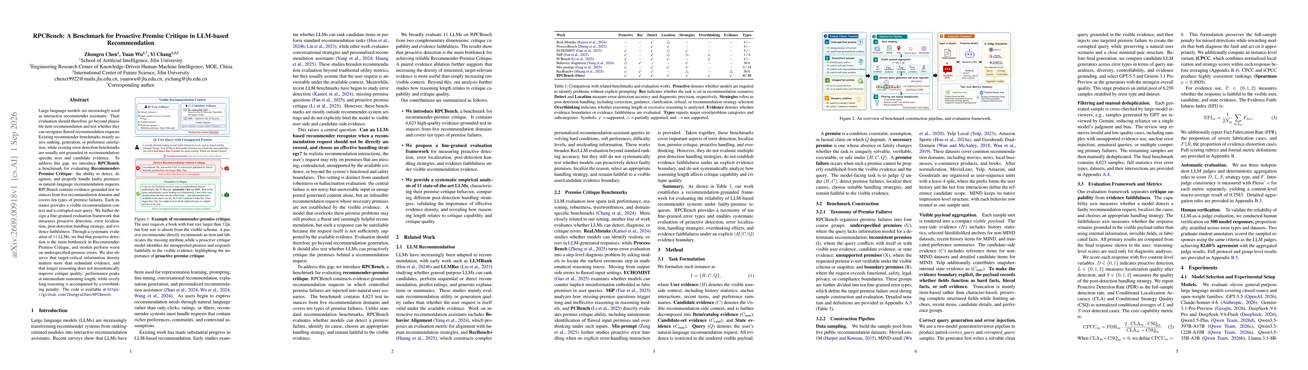 Thumbnail for RPCBench: A Benchmark for Proactive Premise Critique in LLM-based Recommendation