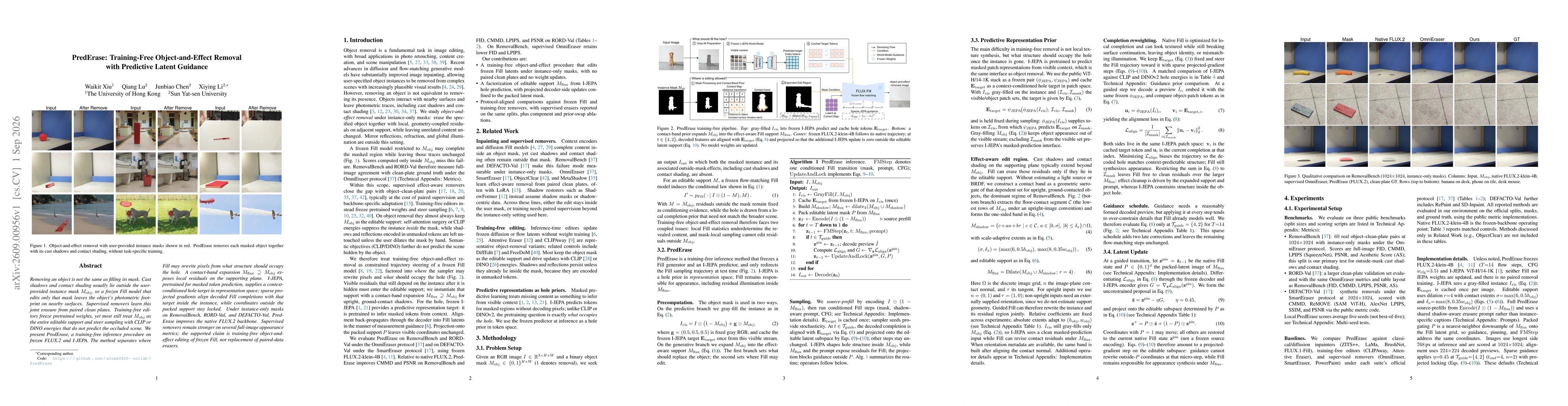 Thumbnail for PredErase: Training-Free Object-and-Effect Removal with Predictive Latent Guidance