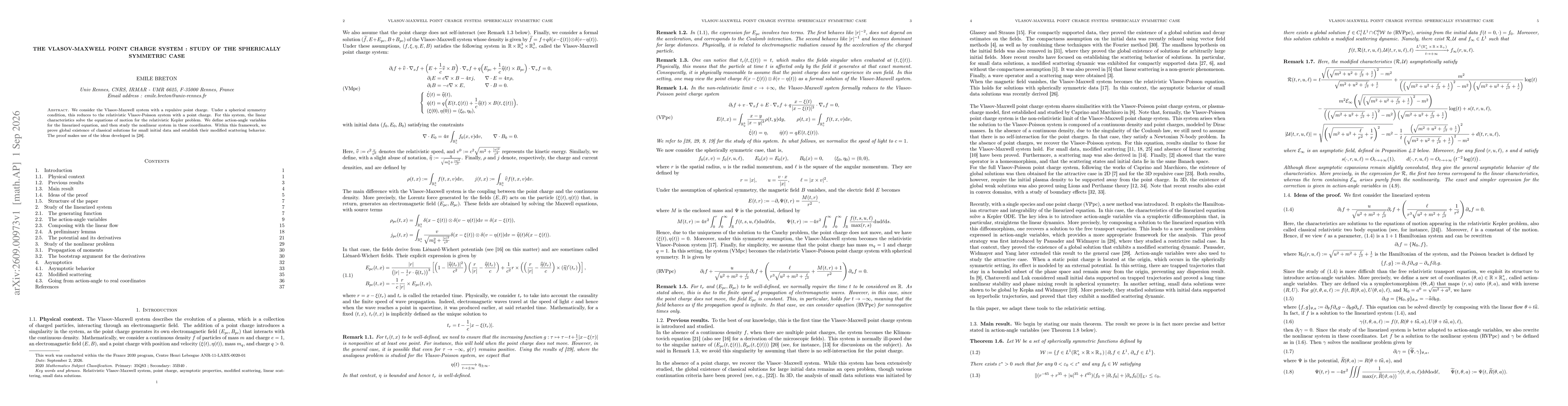 Thumbnail for The Vlasov-Maxwell point charge system : study of the spherically symmetric case