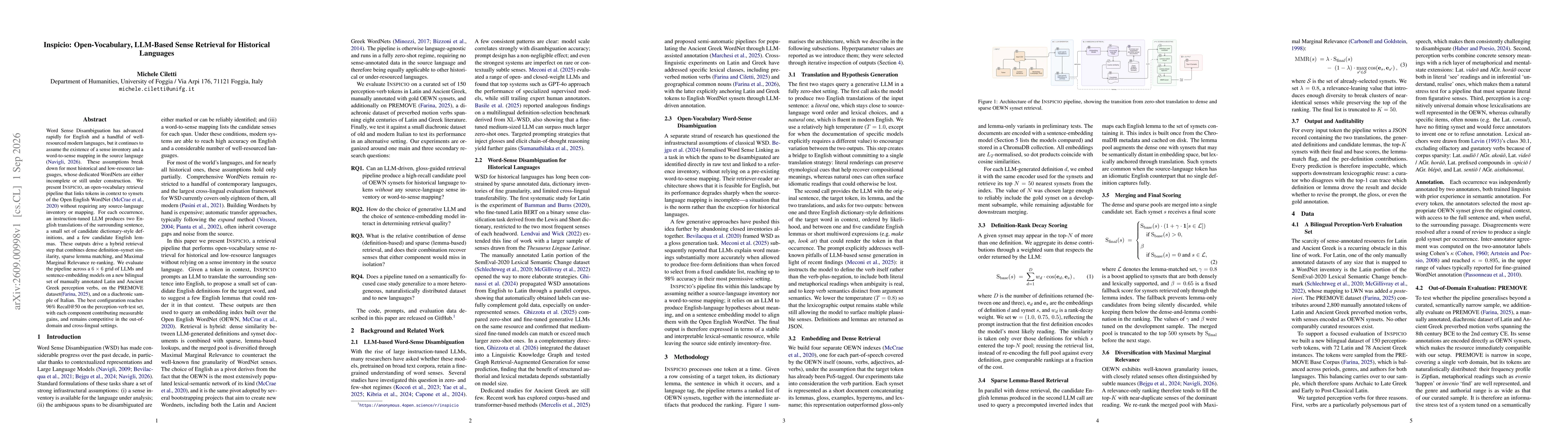 Thumbnail for Inspicio: Open-Vocabulary, LLM-Based Sense Retrieval for Historical Languages
