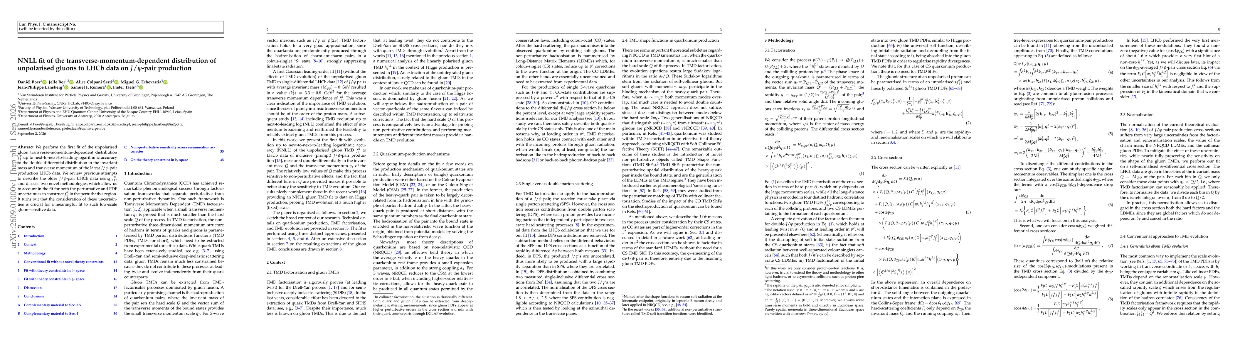 Thumbnail for NNLL fit of the transverse-momentum-dependent distribution of unpolarised gluons to LHCb data on $J/ψ$-pair production
