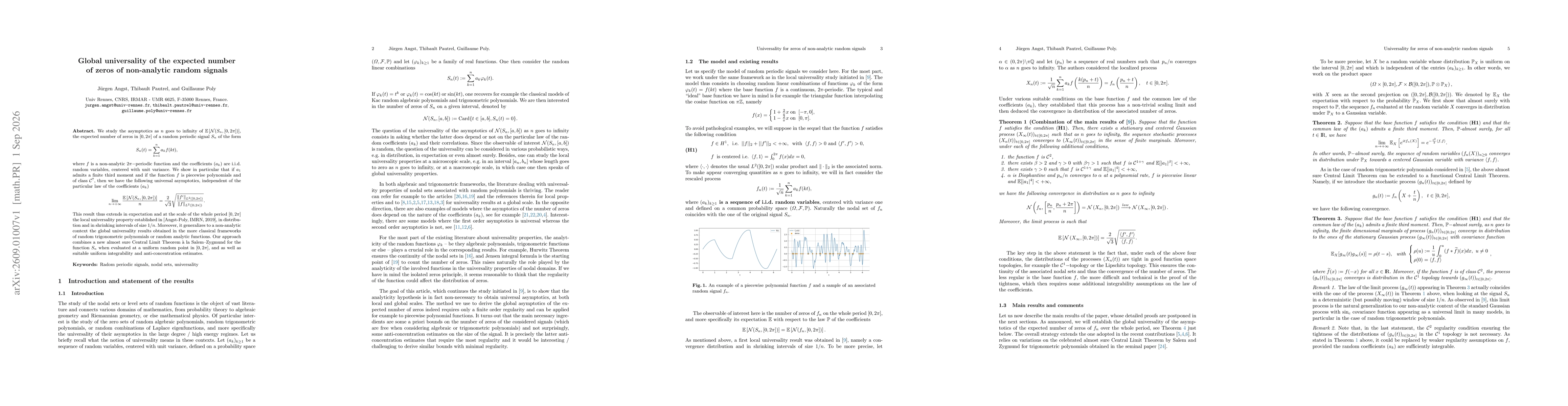 Thumbnail for Global universality of the expected number of zeros of non-analytic random signals