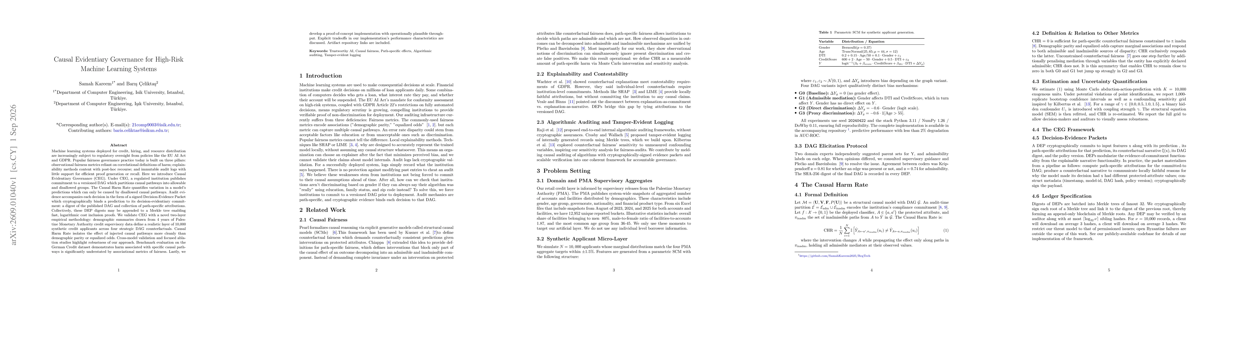 Thumbnail for Causal Evidentiary Governance for High-Risk Machine Learning Systems