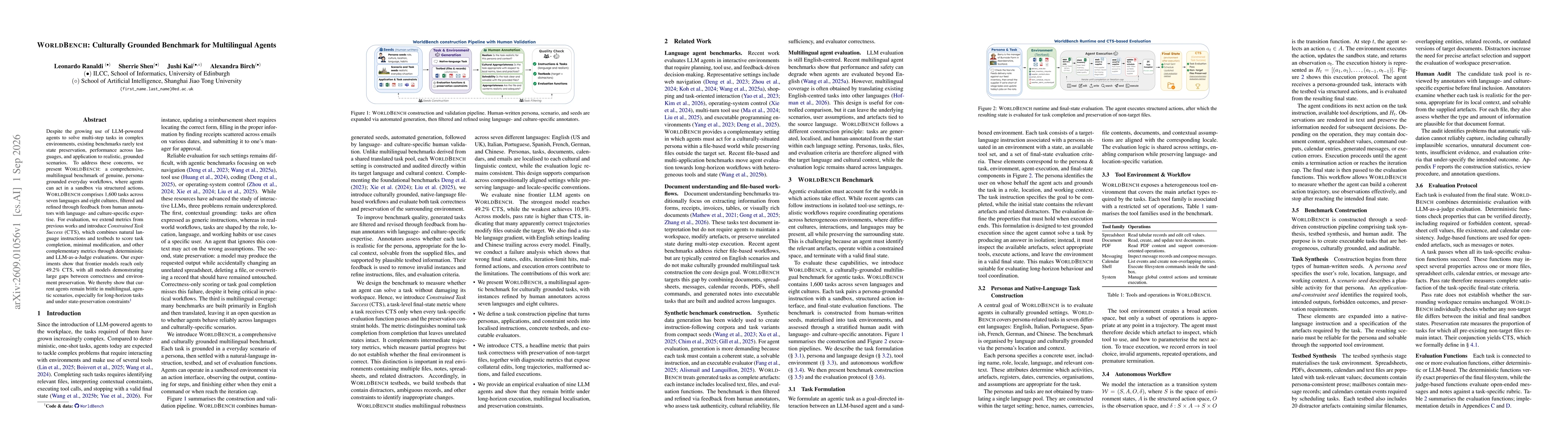 Thumbnail for WorldBench: Culturally Grounded Benchmark for Multilingual Agents