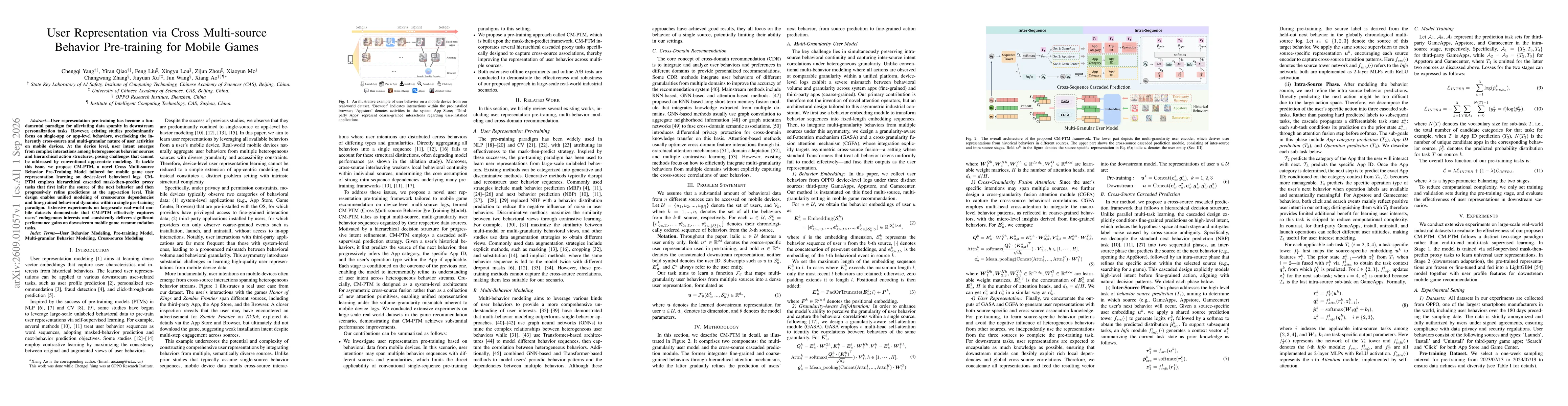Thumbnail for User Representation via Cross Multi-source Behavior Pre-training for Mobile Games