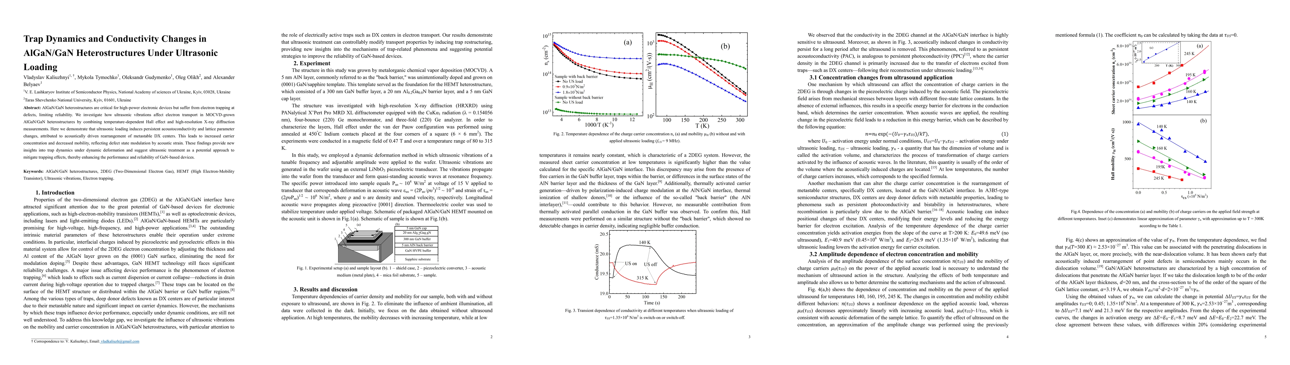 Thumbnail for Trap Dynamics and Conductivity Changes in AlGaN/GaN Heterostructures Under Ultrasonic Loading