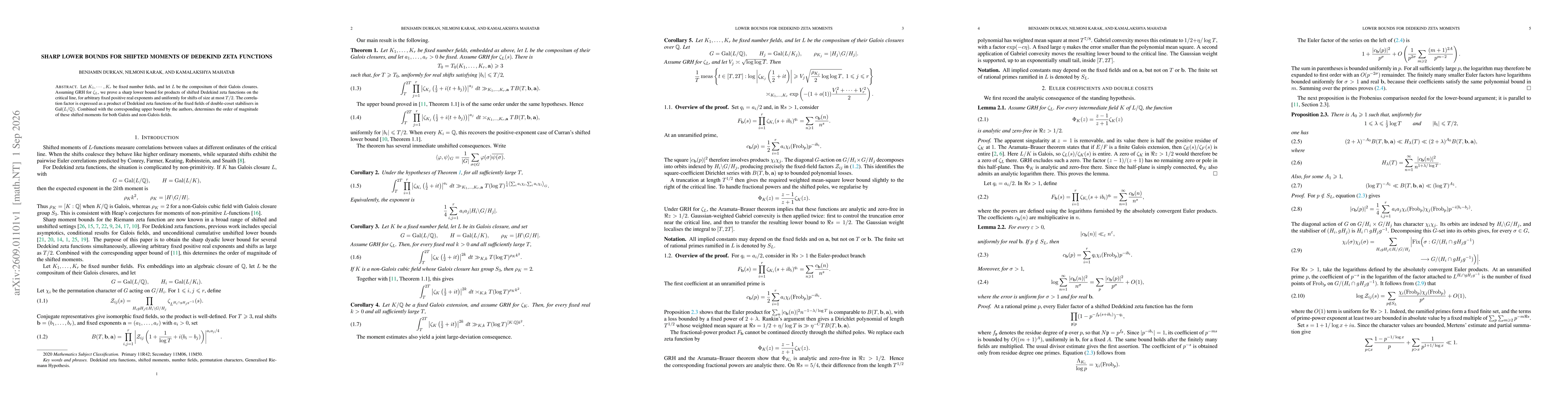 Thumbnail for Sharp lower bounds for shifted moments of Dedekind zeta functions