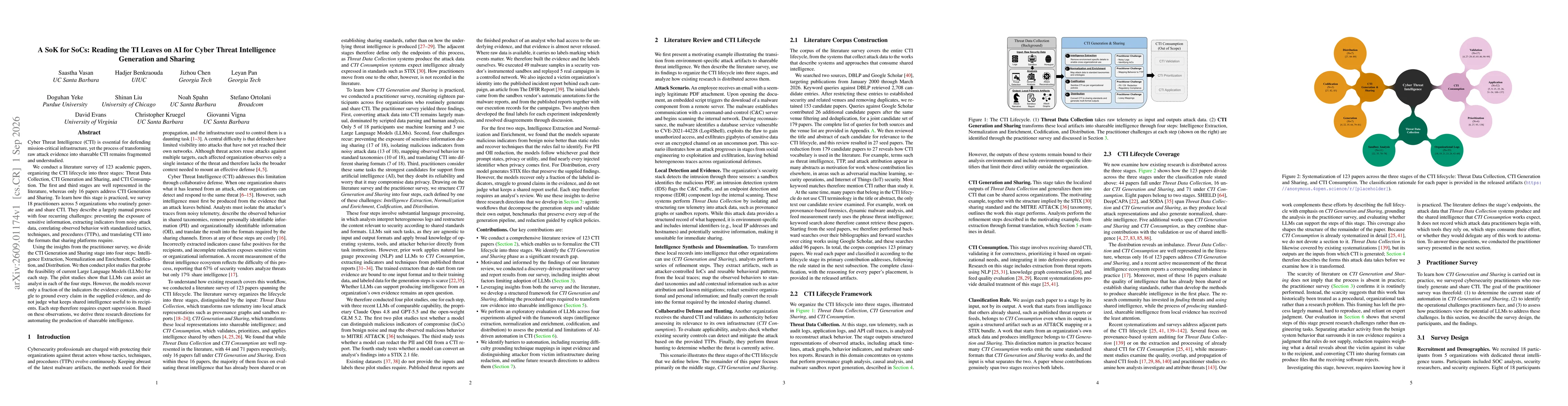 Thumbnail for A SoK for SoCs: Reading the TI Leaves on AI for Cyber Threat Intelligence Generation and Sharing