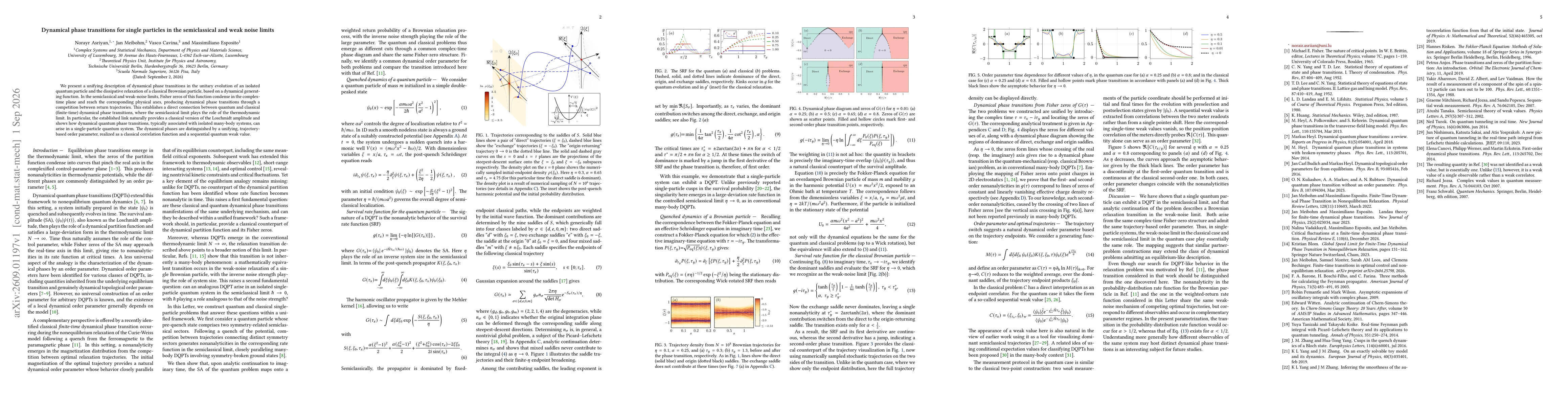 Thumbnail for Dynamical phase transitions for single particles in the semiclassical and weak noise limits