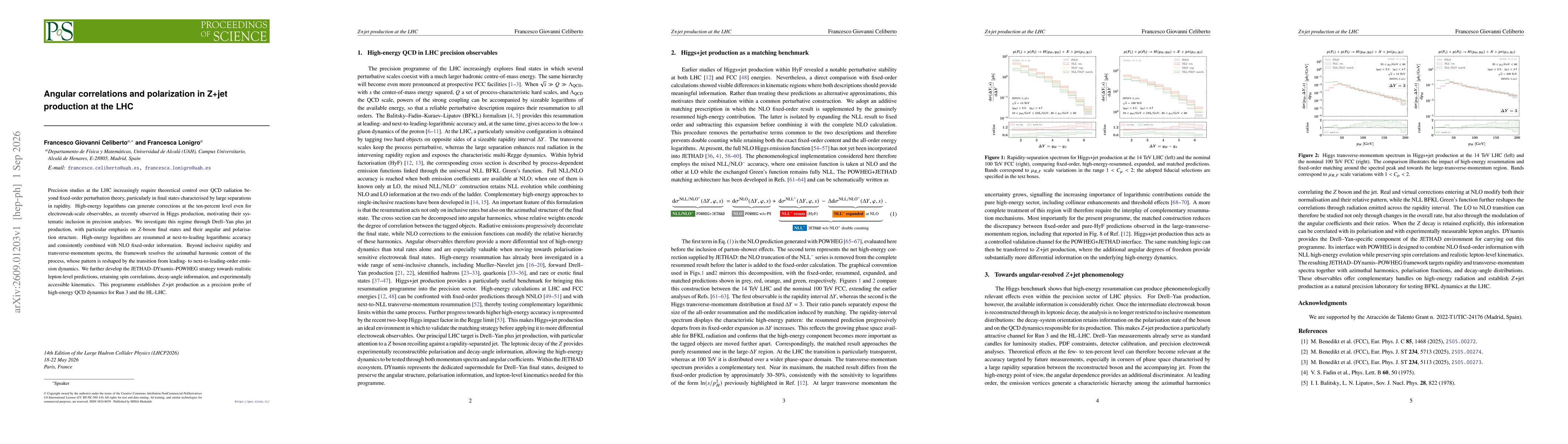 Thumbnail for Angular correlations and polarization in $Z$+jet production at the LHC