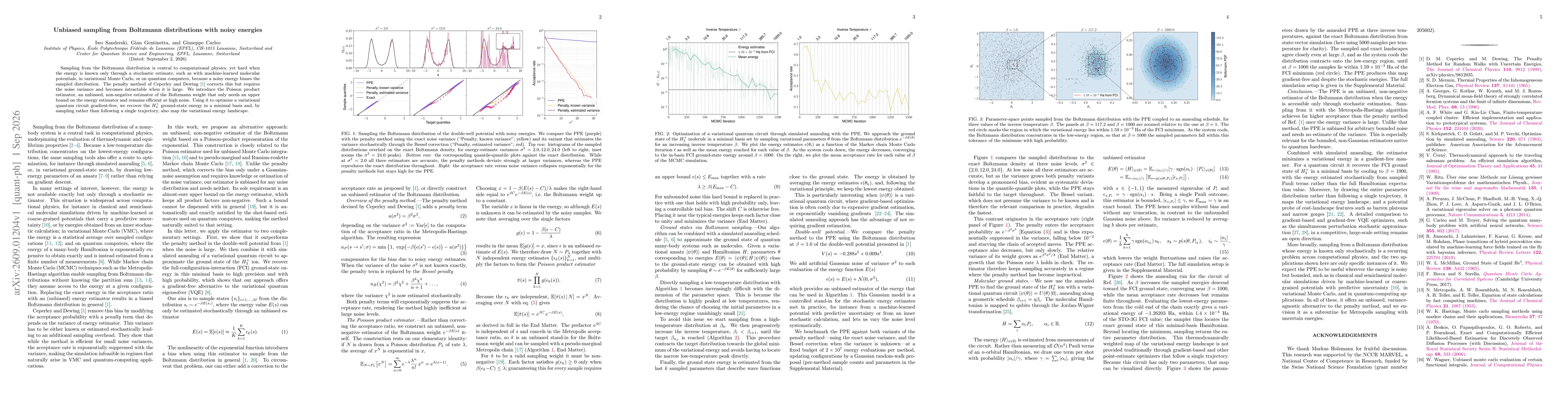 Thumbnail for Unbiased sampling from Boltzmann distributions with noisy energies