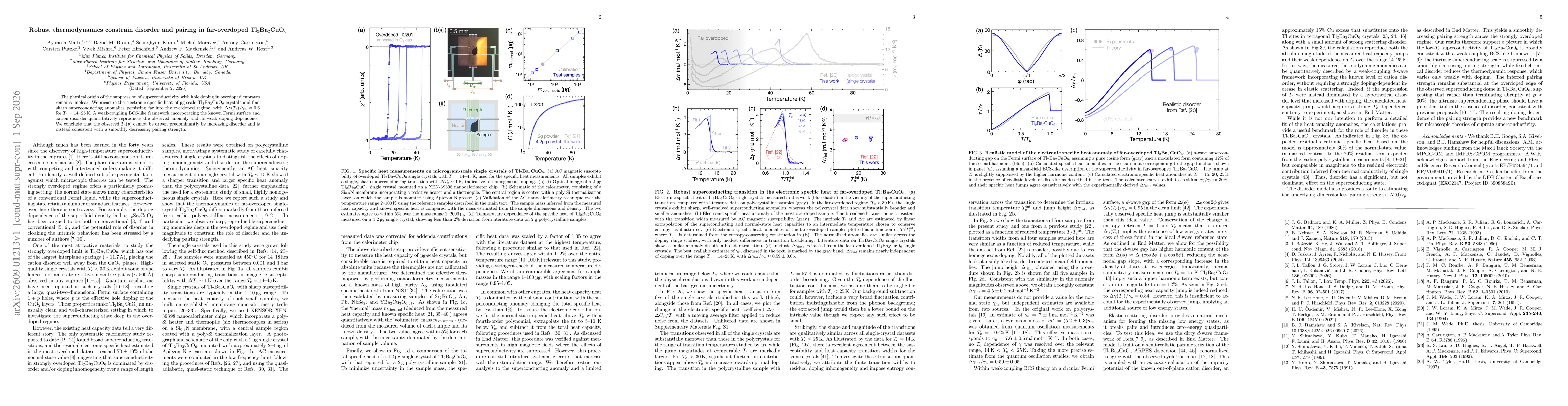 Thumbnail for Robust thermodynamics constrain disorder and pairing in far-overdoped Tl$_2$Ba$_2$CuO$_6$