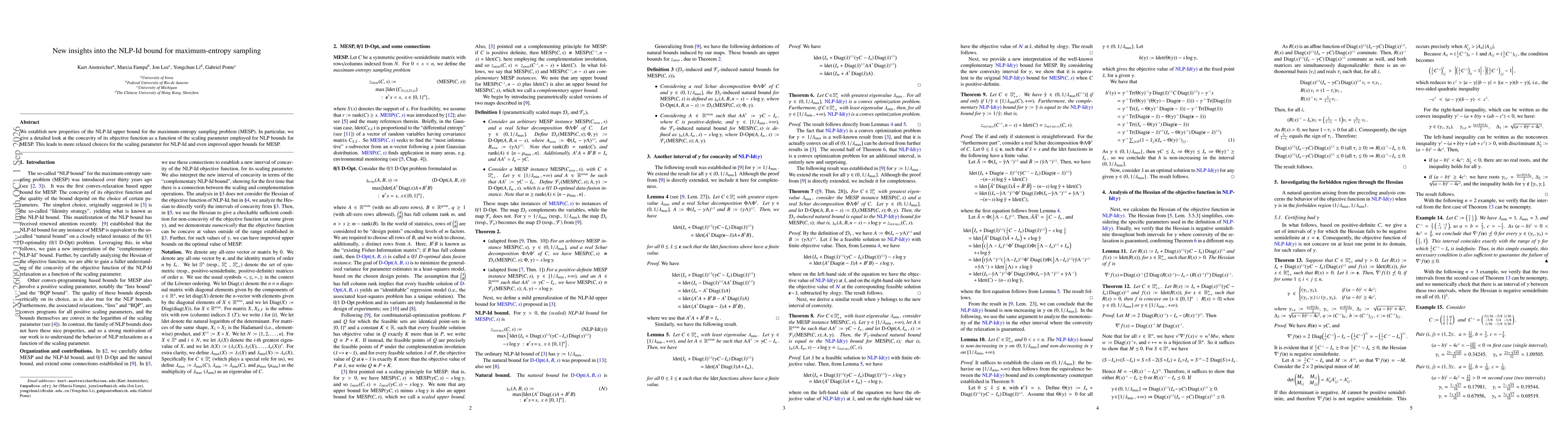 Thumbnail for New insights into the NLP-Id bound for maximum-entropy sampling