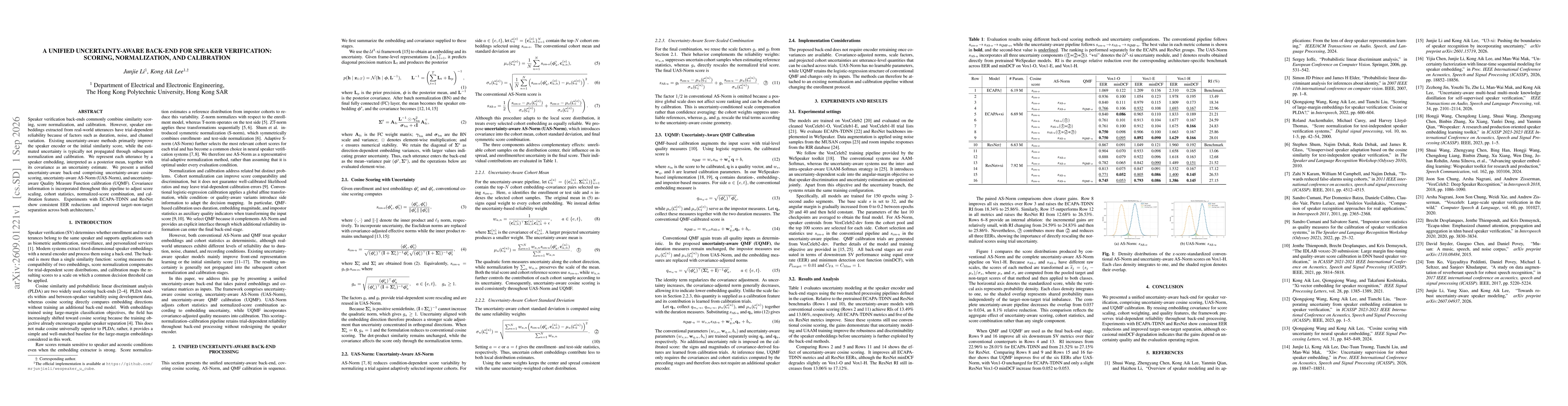 Thumbnail for A Unified Uncertainty-Aware Back-End for Speaker Verification: Scoring, Normalization, and Calibration