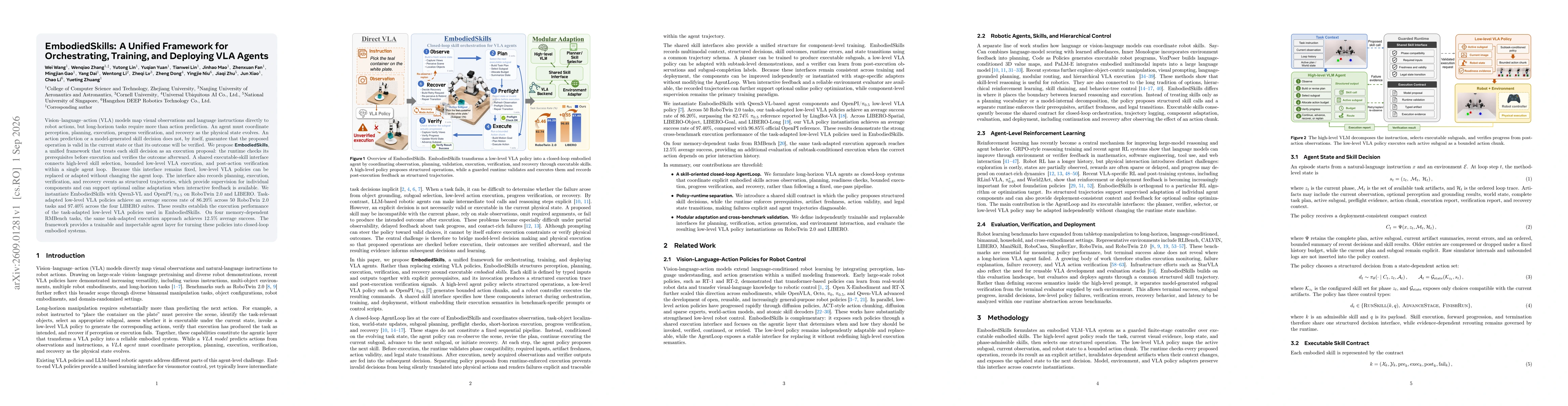 Thumbnail for EmbodiedSkills: A Unified Framework for Orchestrating, Training, and Deploying VLA Agents