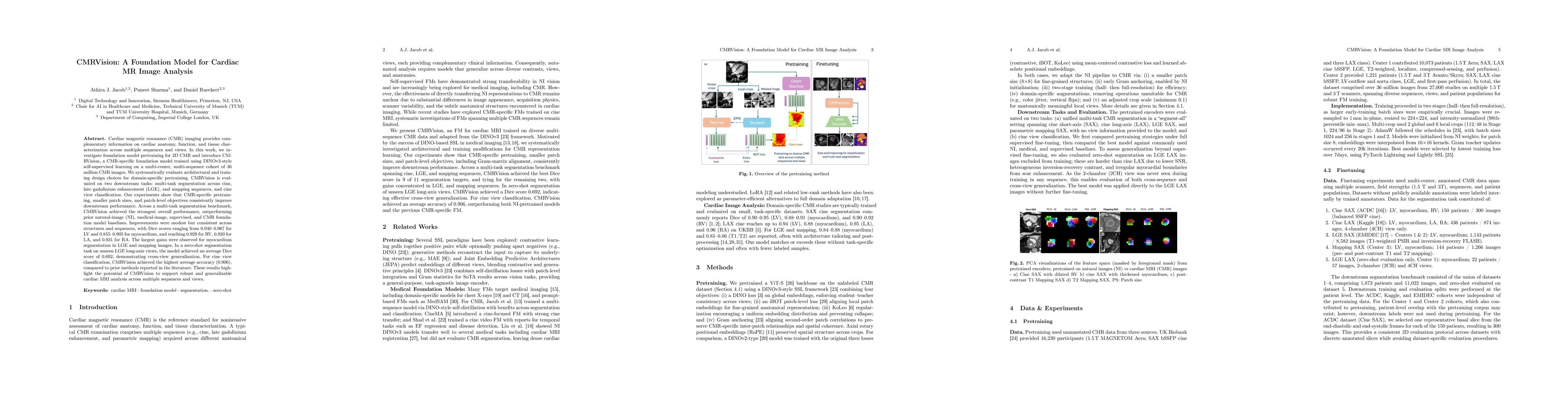 Thumbnail for CMRVision: A Foundation Model for Cardiac MR Image Analysis