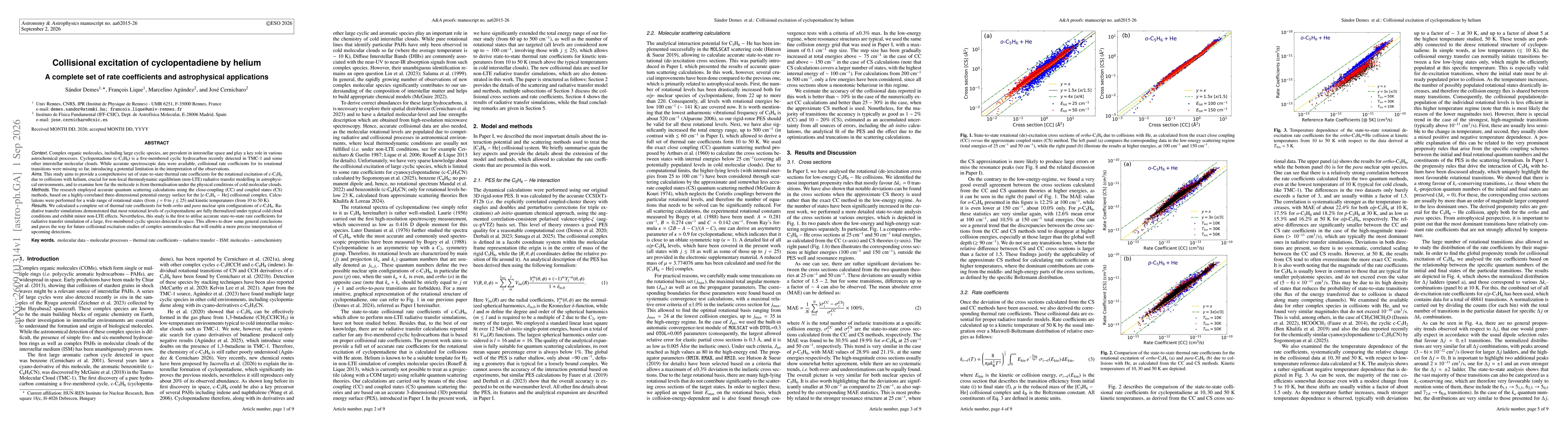 Thumbnail for Collisional excitation of cyclopentadiene by helium. A complete set of rate coefficients and astrophysical applications