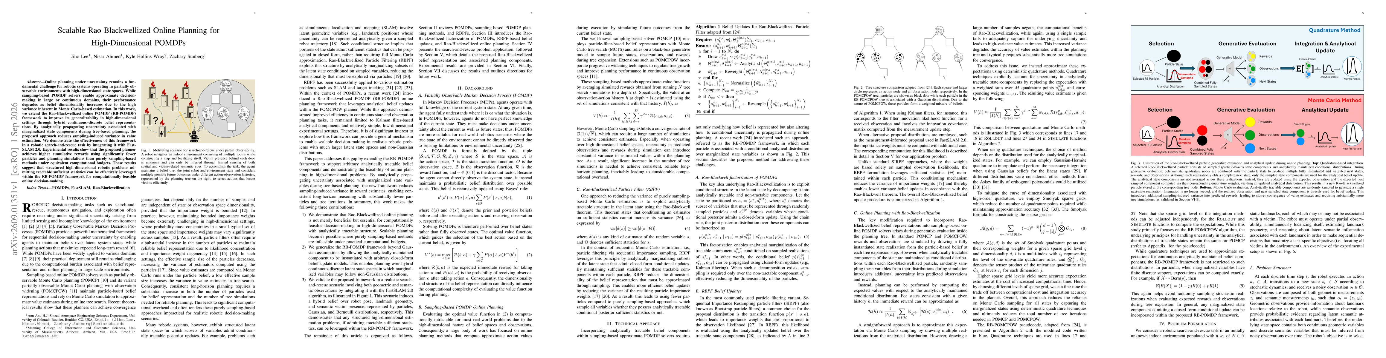 Thumbnail for Scalable Rao-Blackwellized Online Planning for High-Dimensional POMDPs