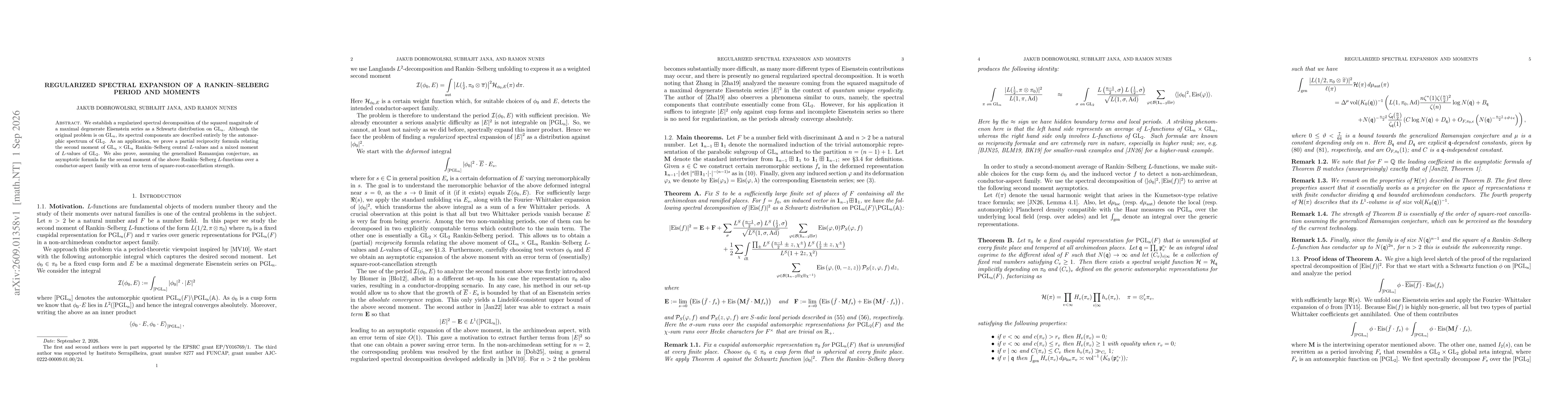 Thumbnail for Regularized spectral expansion of a Rankin--Selberg period and moments
