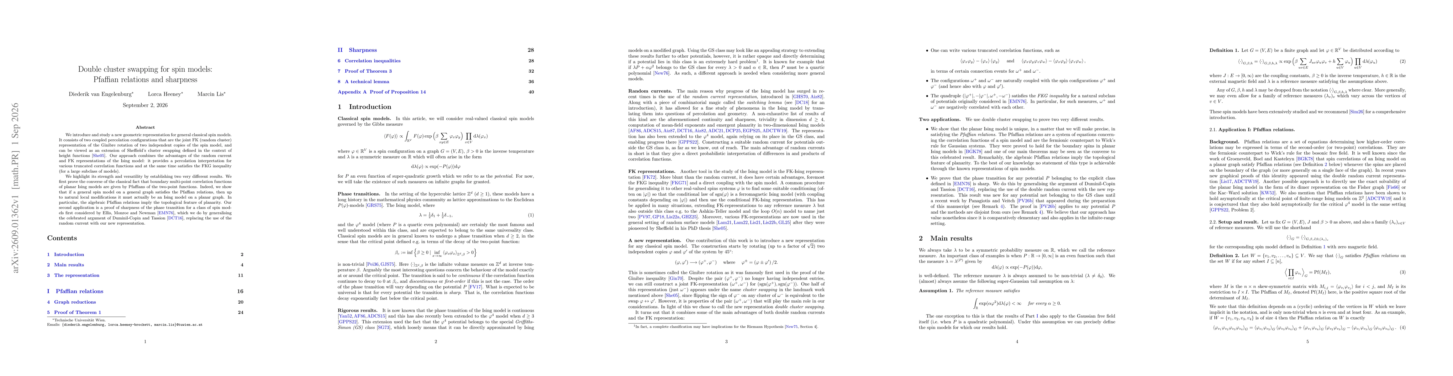 Thumbnail for Double cluster swapping for spin models: Pfaffian relations and sharpness