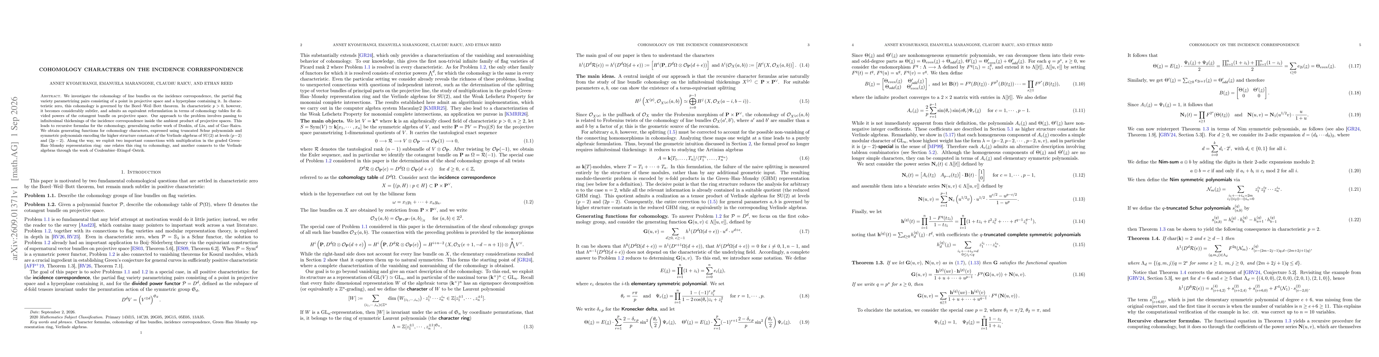 Thumbnail for Cohomology characters on the incidence correspondence