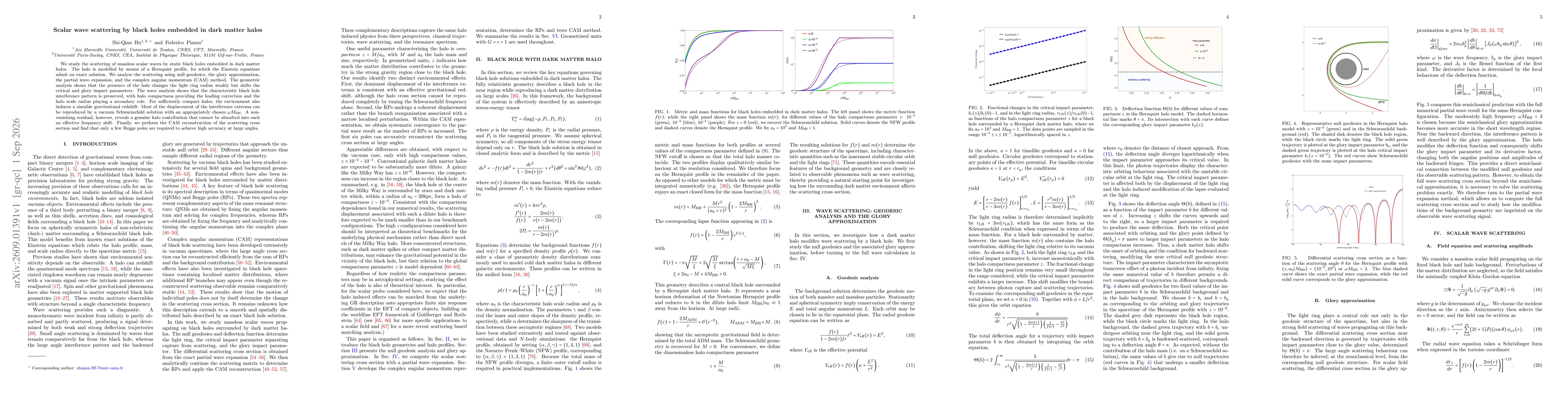 Thumbnail for Scalar wave scattering by black holes embedded in dark matter halos