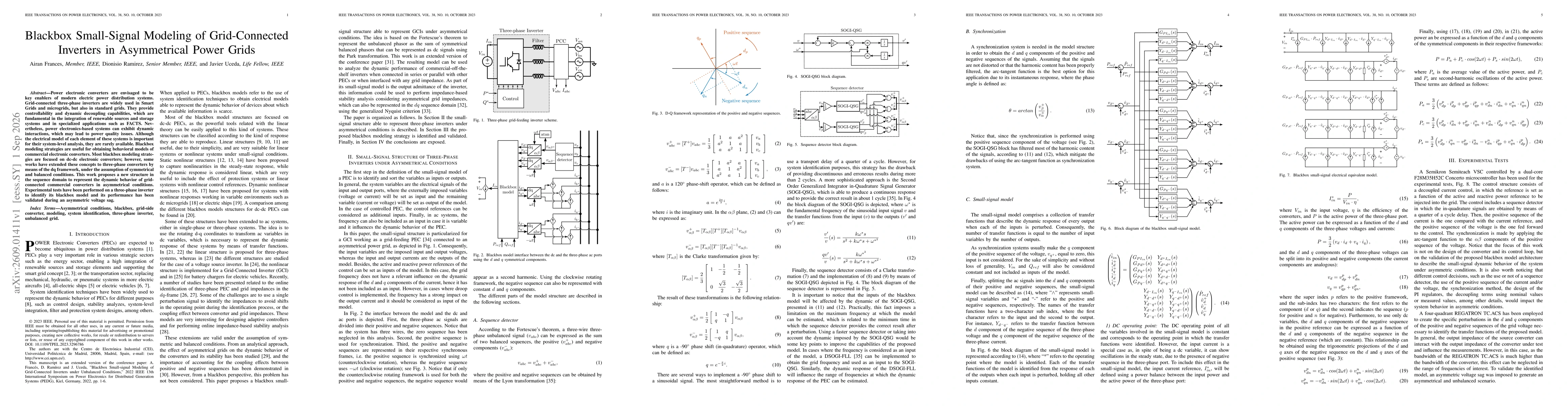 Thumbnail for Blackbox Small-Signal Modeling of Grid-Connected Inverters in Asymmetrical Power Grids