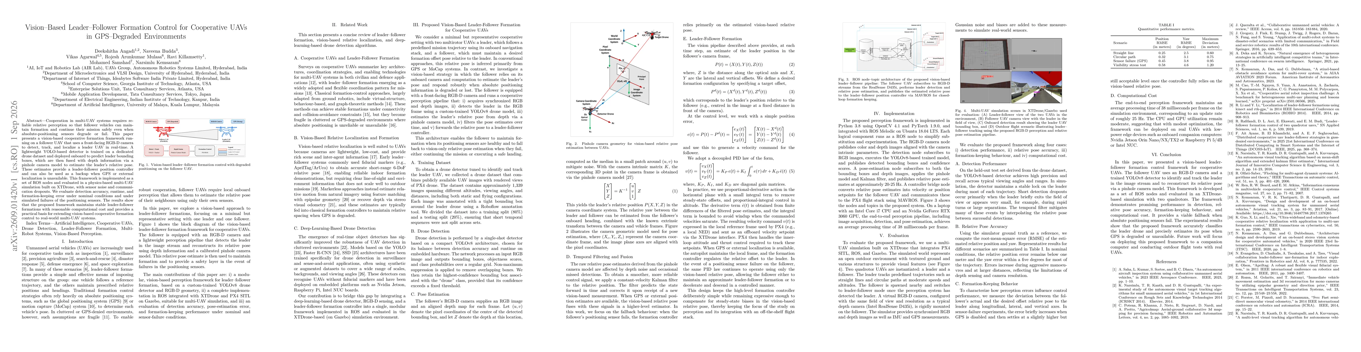 Thumbnail for Vision-Based Leader-Follower Formation Control for Cooperative UAVs in GPS-Degraded Environments