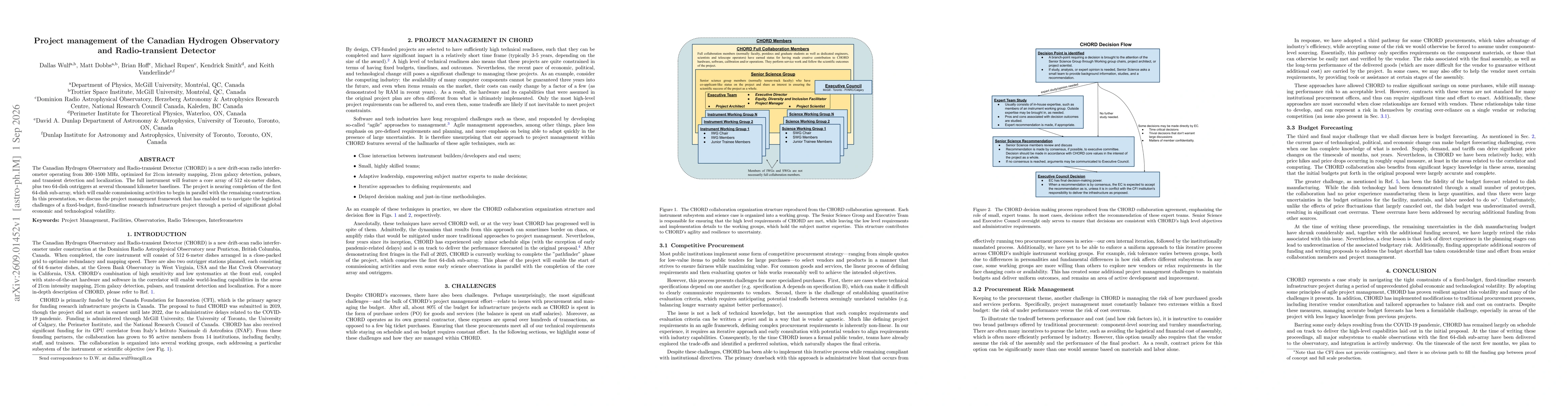 Thumbnail for Project management of the Canadian Hydrogen Observatory and Radio-transient Detector