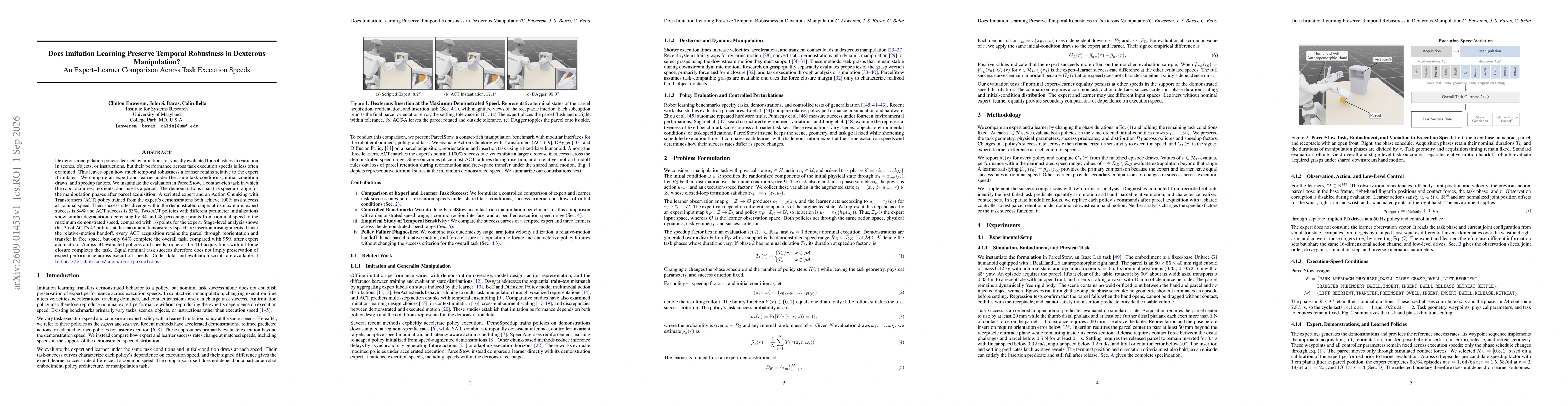 Thumbnail for Does Imitation Learning Preserve Temporal Robustness in Dexterous Manipulation? An Expert-Learner Comparison Across Task Execution Speeds