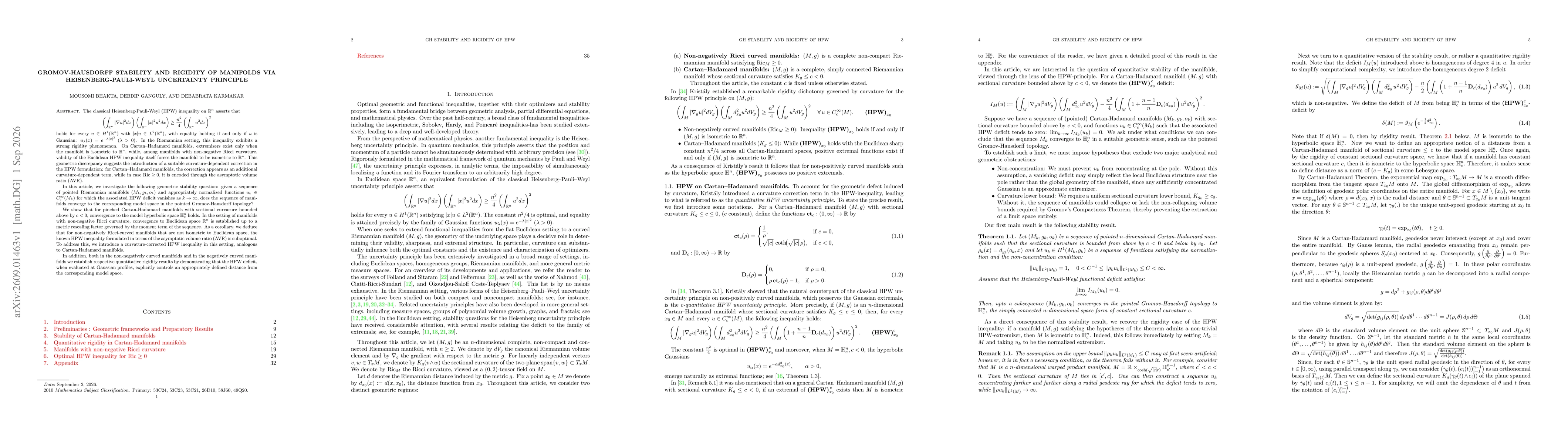 Thumbnail for Gromov-Hausdorff Stability and Rigidity of manifolds via Heisenberg-Pauli-Weyl Uncertainty Principle