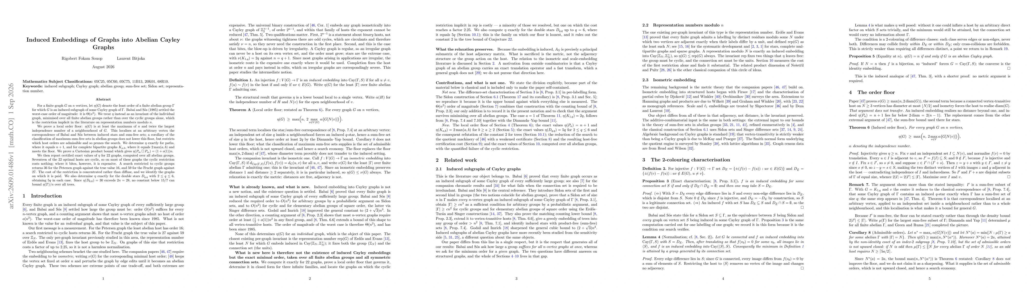 Thumbnail for Induced Embeddings of Graphs into Abelian Cayley Graphs