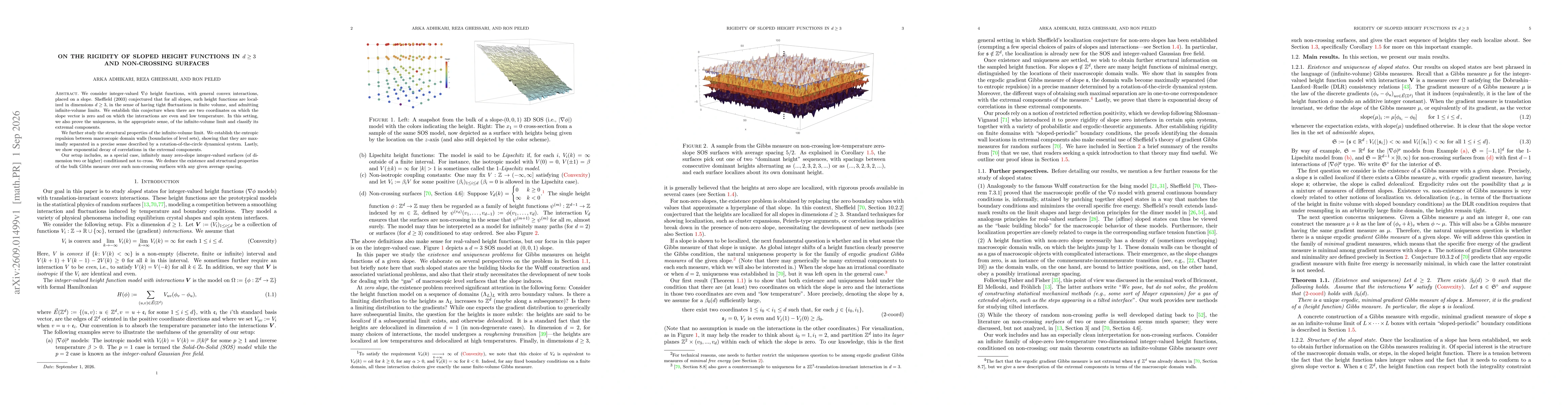 Thumbnail for On the rigidity of sloped height functions in $d\ge 3$ and non-crossing surfaces