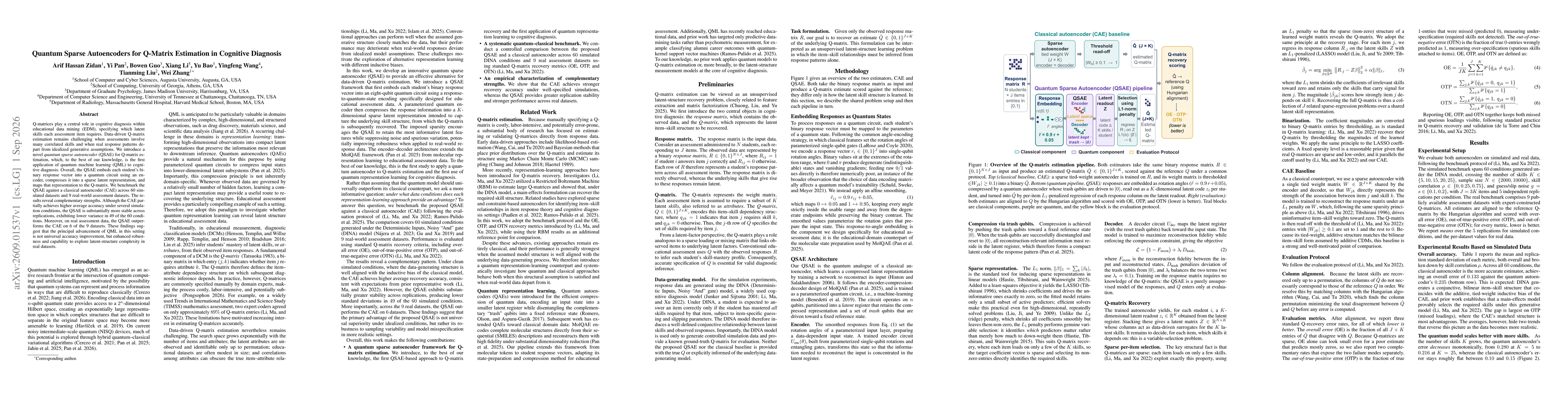 Thumbnail for Quantum Sparse Autoencoders for Q-Matrix Estimation in Cognitive Diagnosis