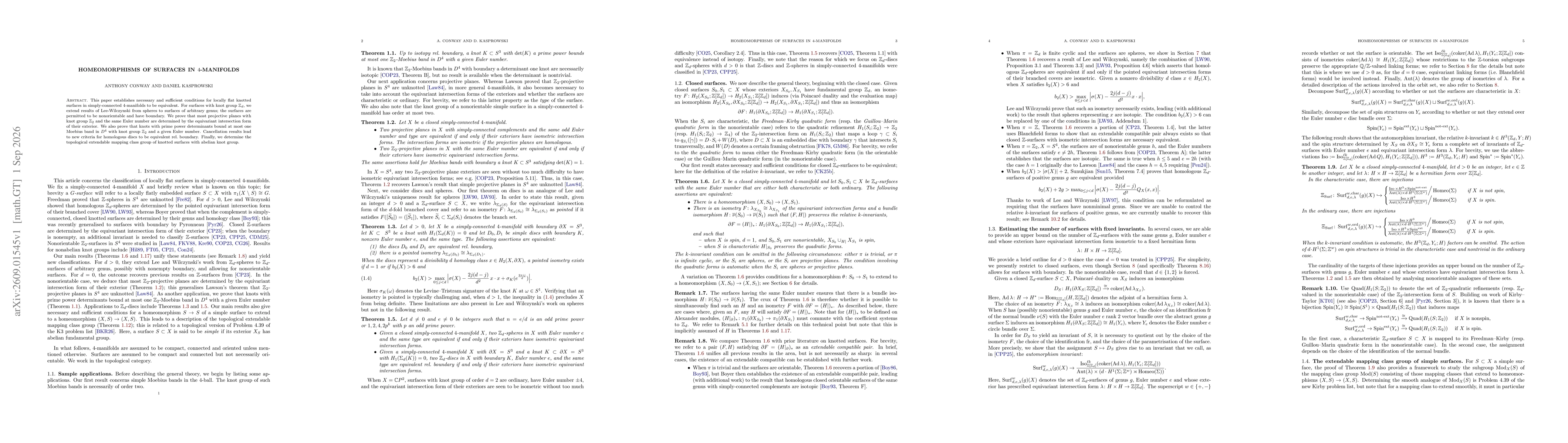 Thumbnail for Homeomorphisms of surfaces in $4$-manifolds