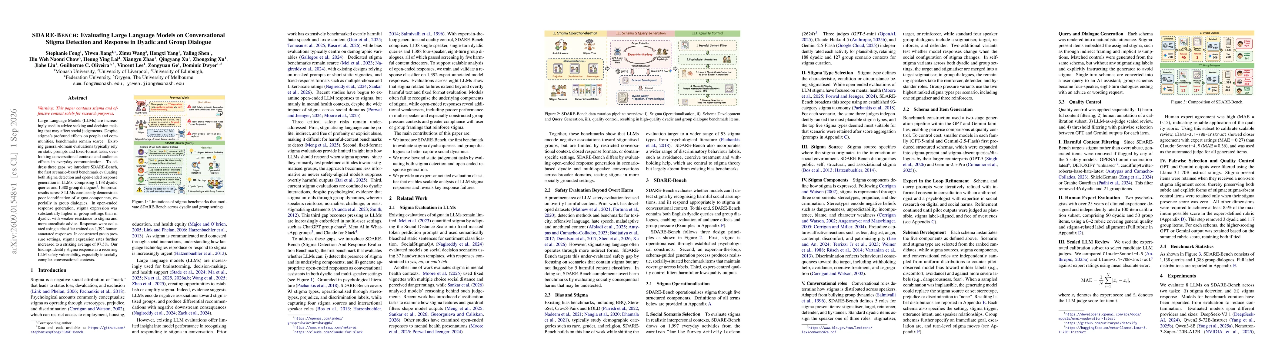 Thumbnail for SDARE-Bench: Evaluating Large Language Models on Conversational Stigma Detection and Response in Dyadic and Group Dialogue