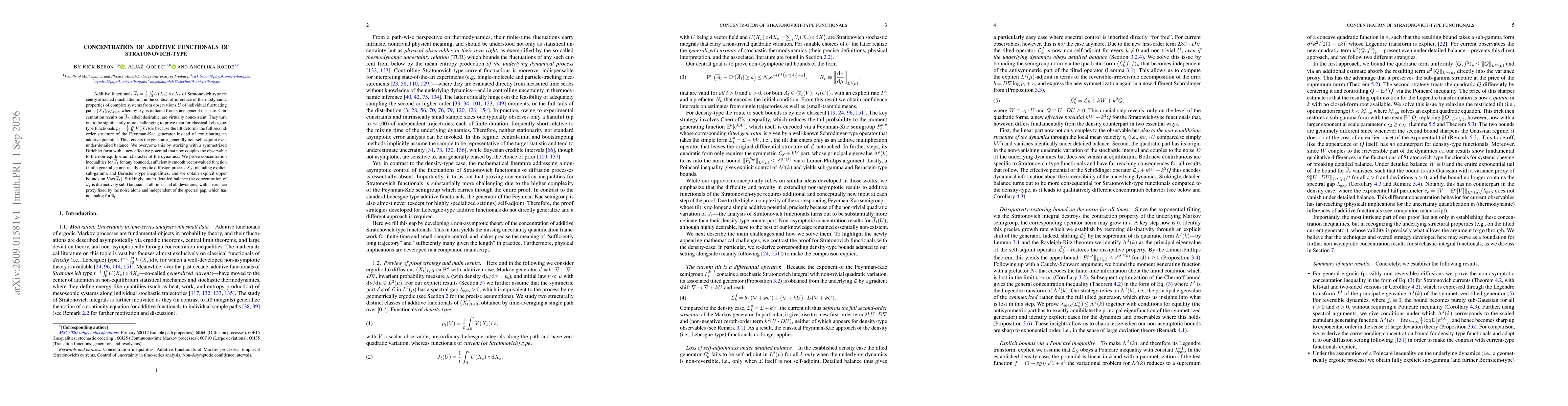 Thumbnail for Concentration of additive functionals of Stratonovich-type